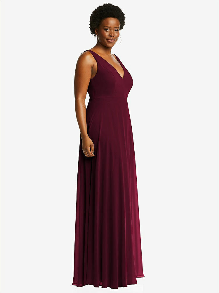 【NEW】【STYLE: 1549】ディープ Vネック シフォン マキシ ドレス【COLOR: Cabernet】【SIZE: 00-30W】