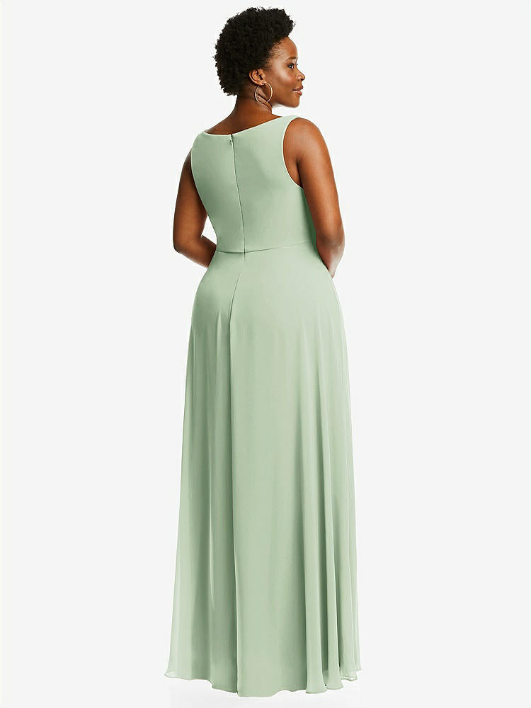 【NEW】【STYLE: 1549】ディープ Vネック シフォン マキシ ドレス【COLOR: Celadon】【SIZE: 00-30W】