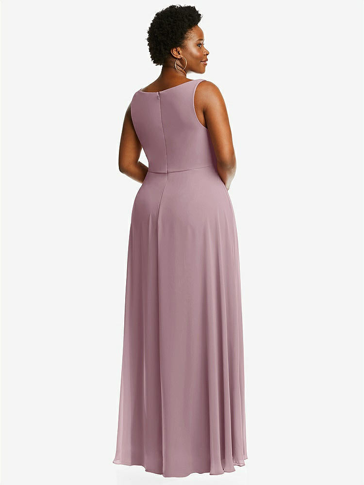 【NEW】【STYLE: 1549】ディープ Vネック シフォン マキシ ドレス【COLOR: Dusty Rose】【SIZE: 00-30W】