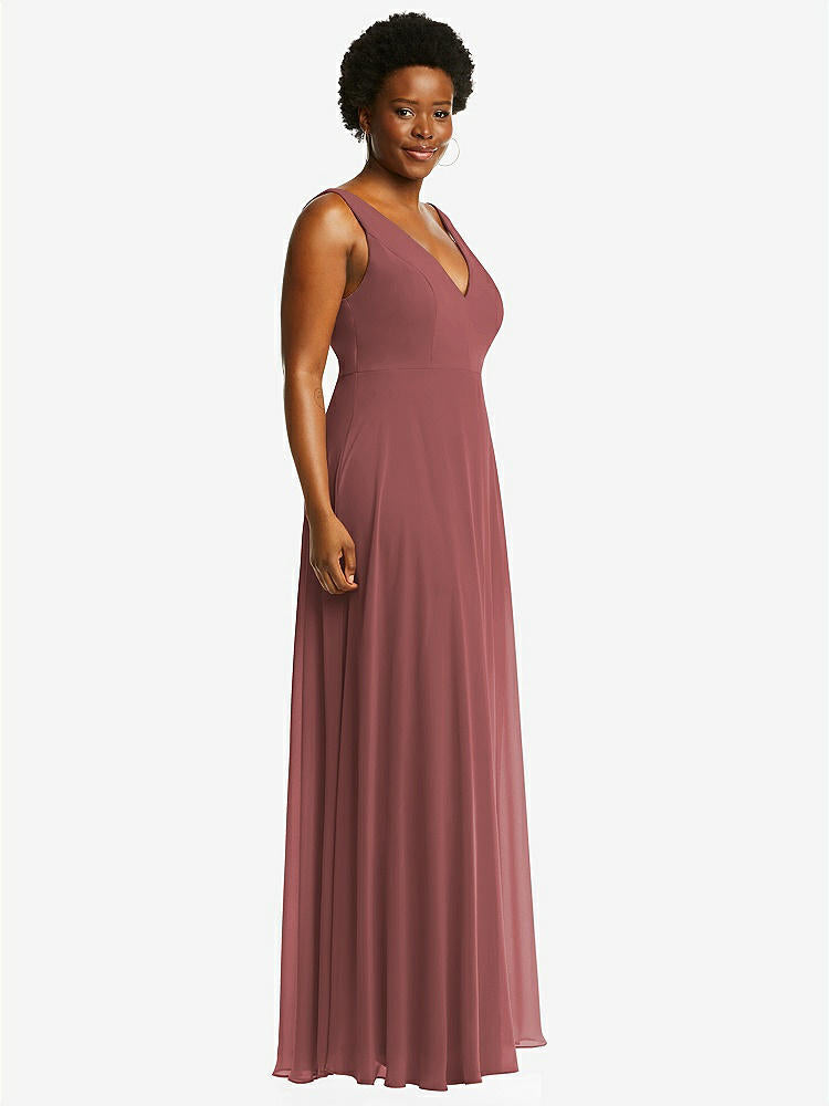 【NEW】【STYLE: 1549】ディープ Vネック シフォン マキシ ドレス【COLOR: English Rose】【SIZE: 00-30W】