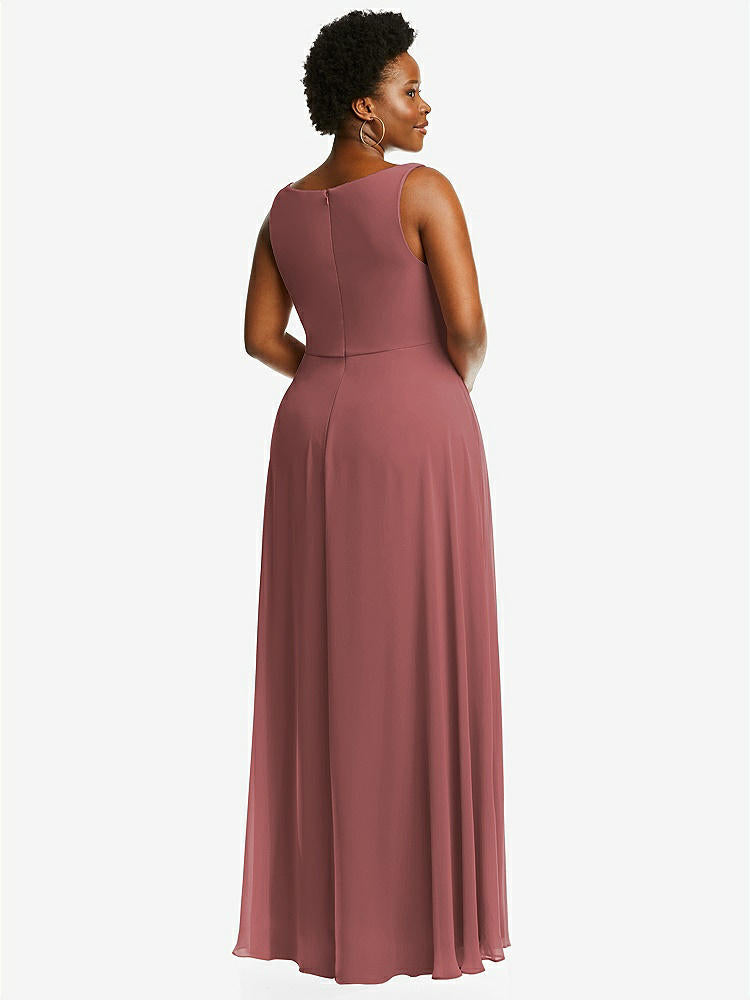 【NEW】【STYLE: 1549】ディープ Vネック シフォン マキシ ドレス【COLOR: English Rose】【SIZE: 00-30W】