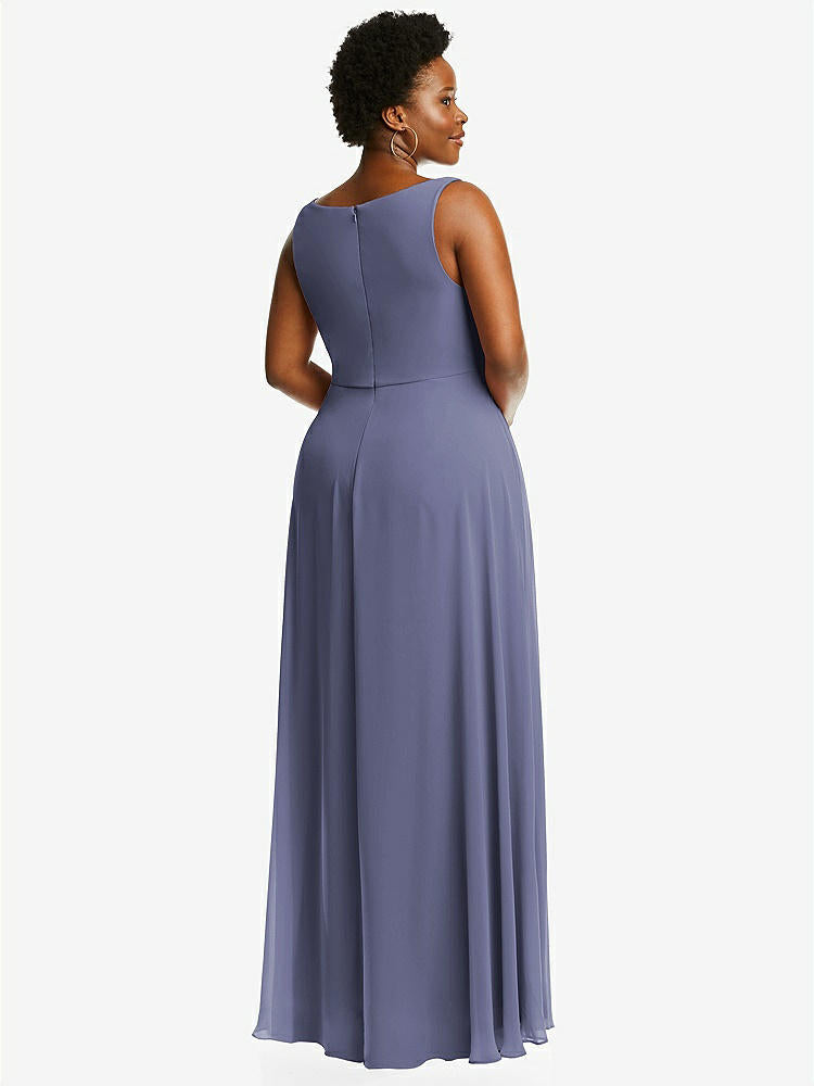【NEW】【STYLE: 1549】ディープ Vネック シフォン マキシ ドレス【COLOR: French Blue】【SIZE: 00-30W】
