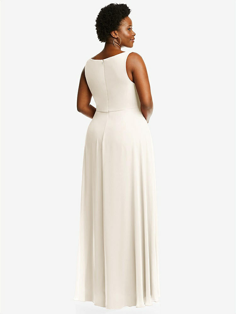 【NEW】【STYLE: 1549】ディープ Vネック シフォン マキシ ドレス【COLOR: Ivory】【SIZE: 00-30W】