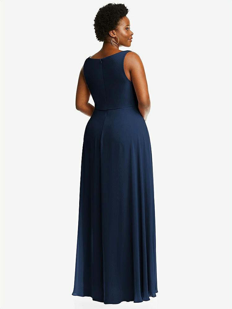 【NEW】【STYLE: 1549】ディープ Vネック シフォン マキシ ドレス【COLOR: Midnight Navy】【SIZE: 00-30W】