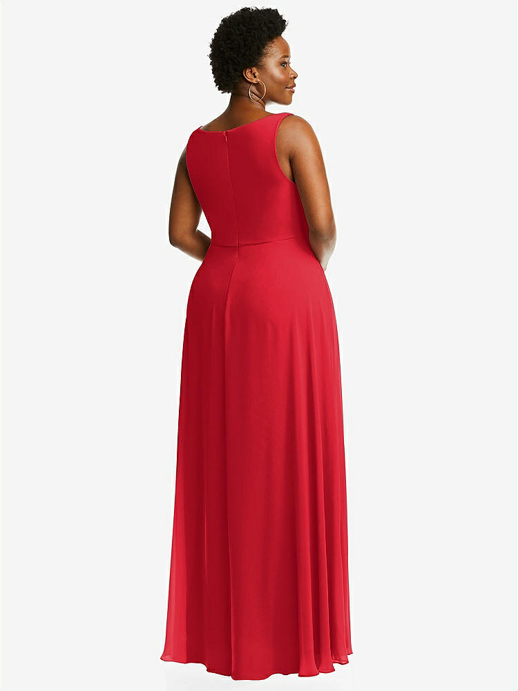 【NEW】【STYLE: 1549】ディープ Vネック シフォン マキシ ドレス【COLOR: Parisian Red】【SIZE: 00-30W】
