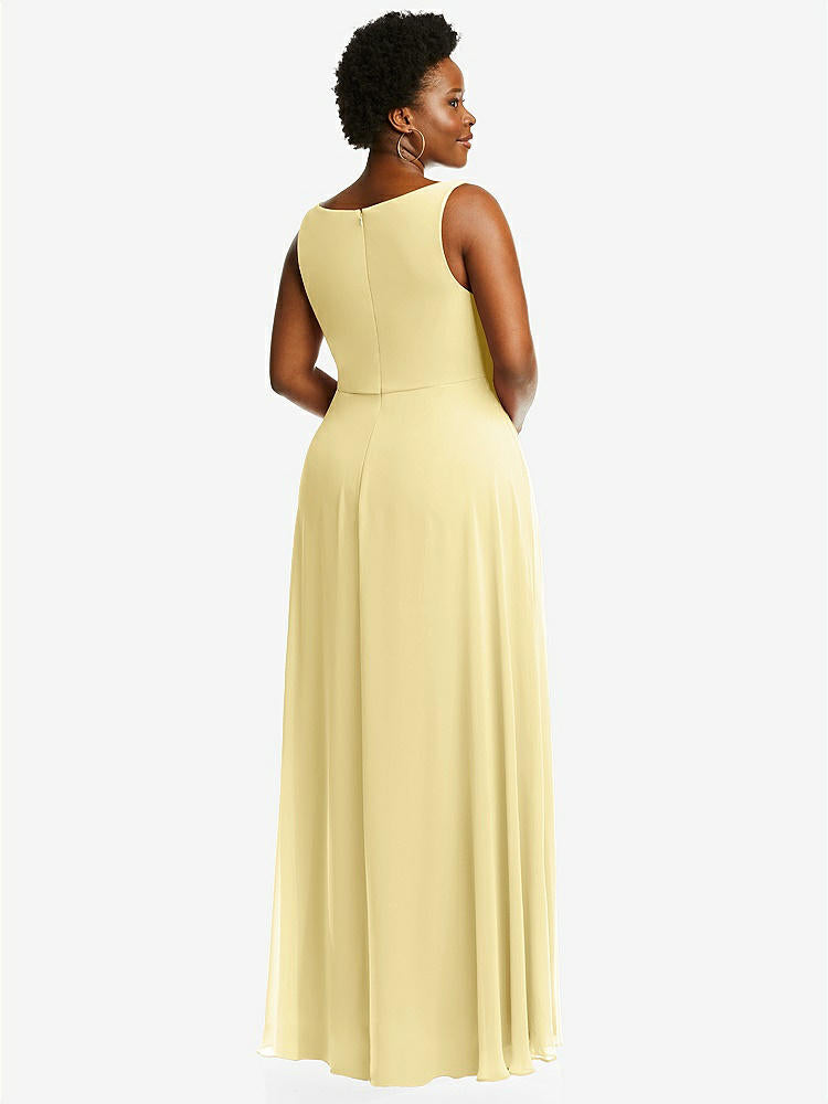 【NEW】【STYLE: 1549】ディープ Vネック シフォン マキシ ドレス【COLOR: Pale Yellow】【SIZE: 00-30W】