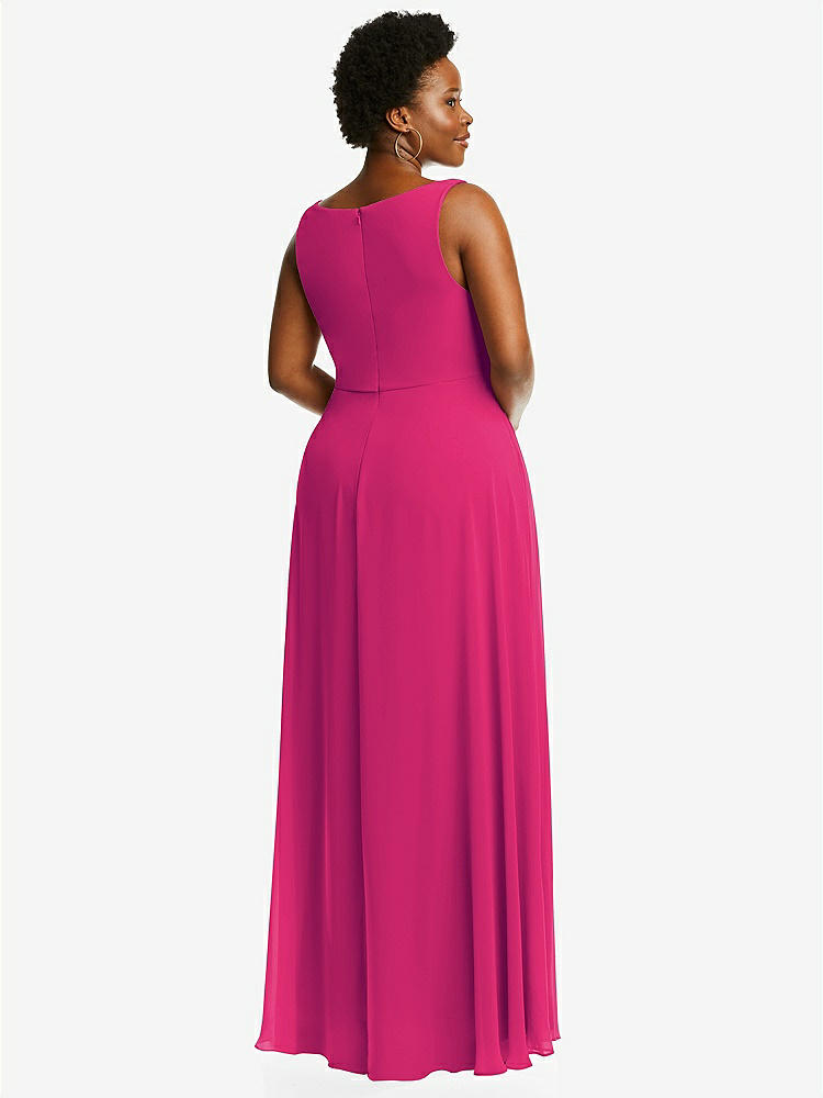 【NEW】【STYLE: 1549】ディープ Vネック シフォン マキシ ドレス【COLOR: Think Pink】【SIZE: 00-30W】