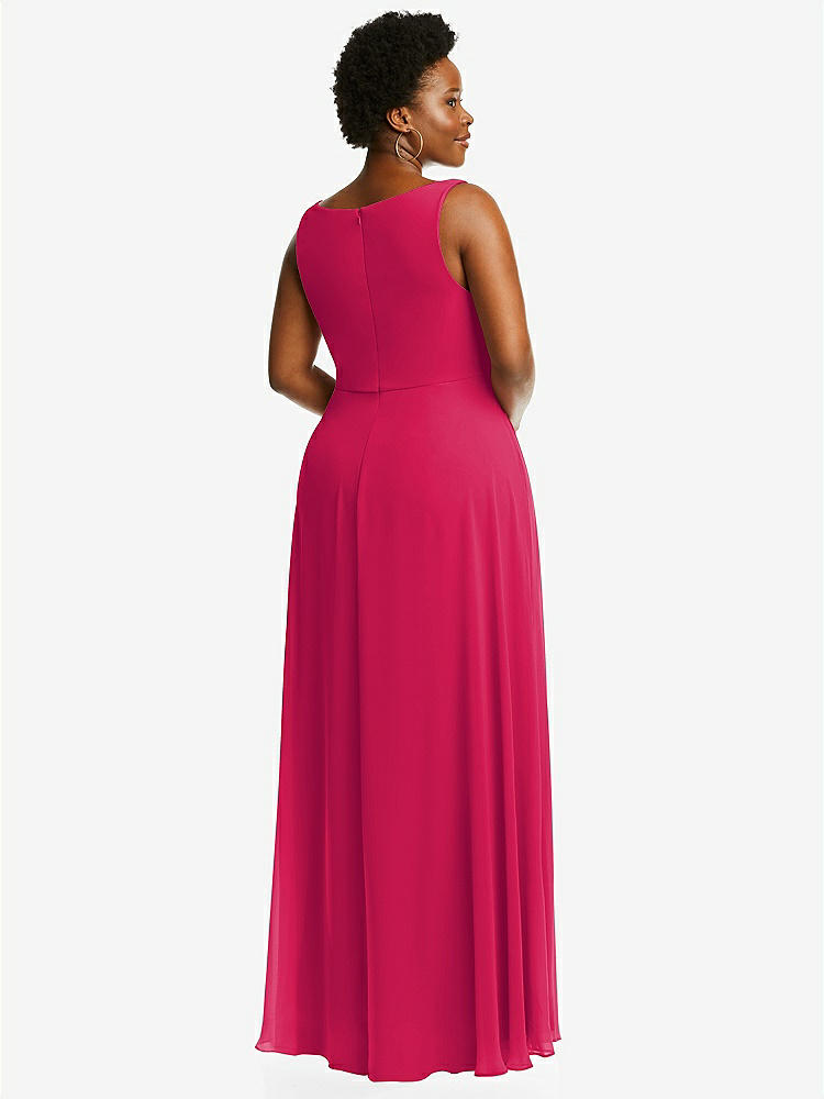 【NEW】【STYLE: 1549】ディープ Vネック シフォン マキシ ドレス【COLOR: Vivid Pink】【SIZE: 00-30W】