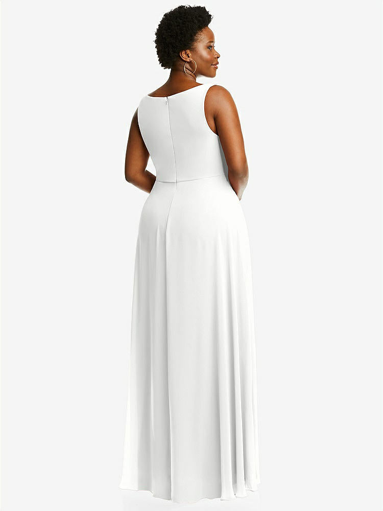 【STYLE: 1549】Deep V-Neck Chiffon Maxi Dress【COLOR: White】