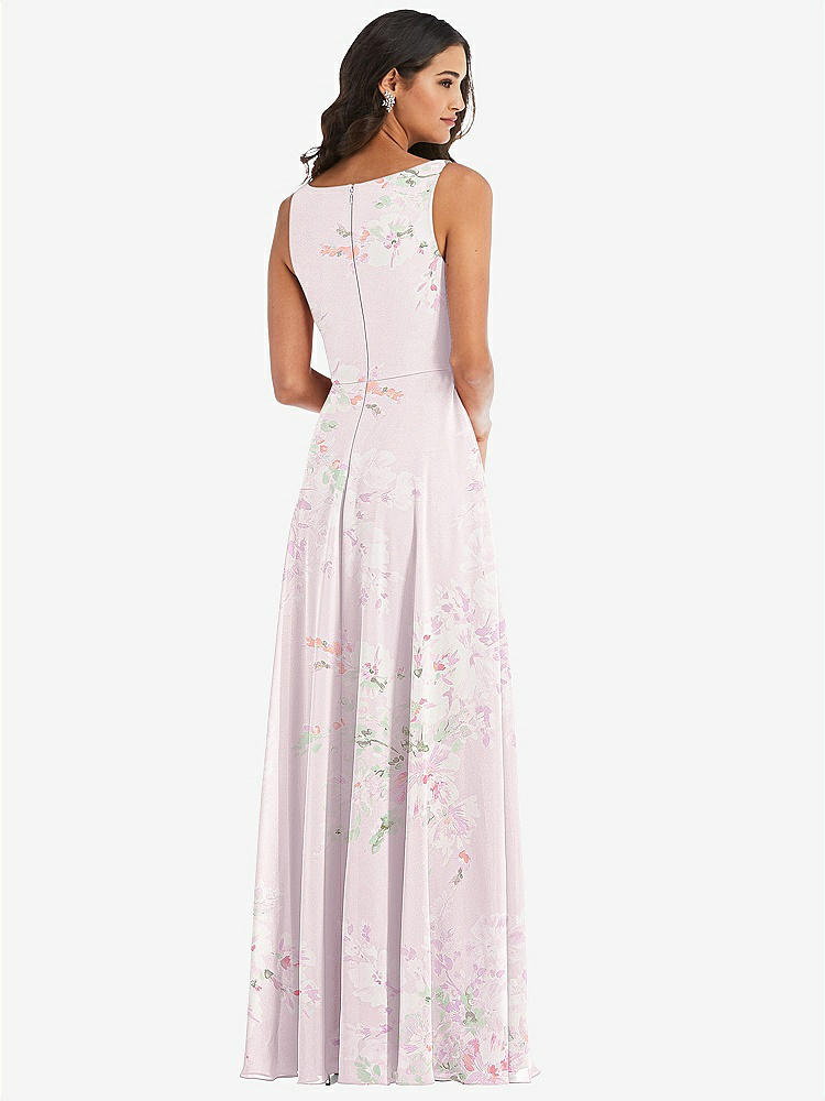 【NEW】【STYLE: 1549】ディープ Vネック シフォン マキシ ドレス【COLOR: Watercolor Print】【SIZE: 00-30W】