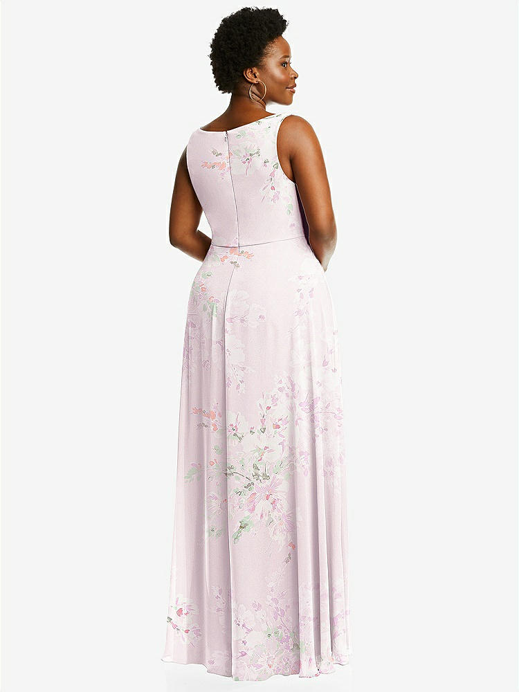 【NEW】【STYLE: 1549】ディープ Vネック シフォン マキシ ドレス【COLOR: Watercolor Print】【SIZE: 00-30W】