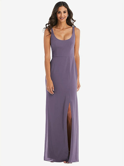 【STYLE: 1550】Scoop Neck Open-Back Trumpet Gown【COLOR: Lavender】