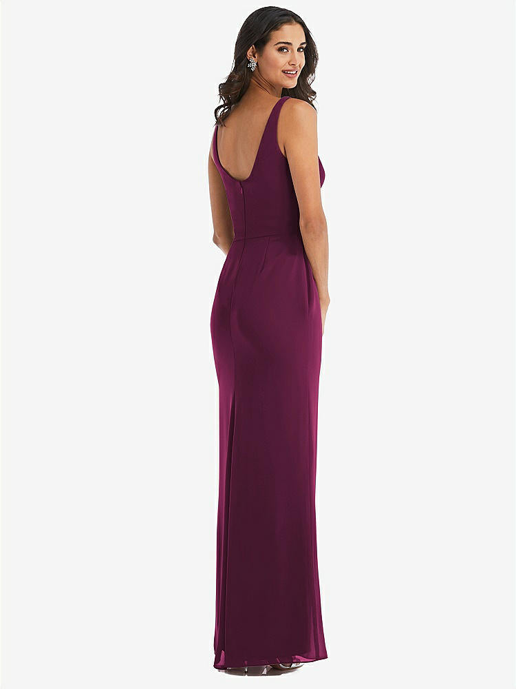 【NEW】【STYLE: 1550】スクープ ネック オープンバック トランペット ガウン【COLOR: Ruby】【SIZE: 00-30W】
