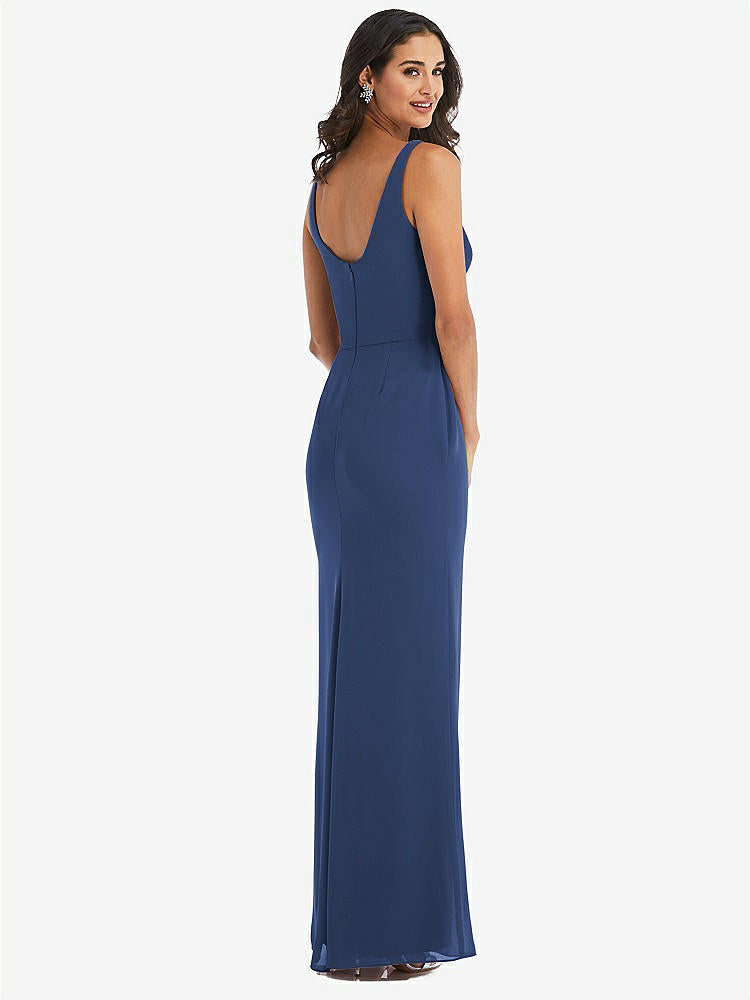 【STYLE: 1550】Scoop Neck Open-Back Trumpet Gown【COLOR: Sailor】