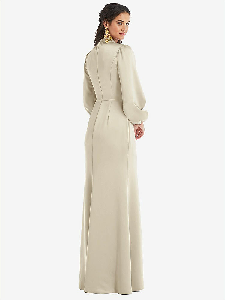 【STYLE: LB023】High Collar Puff Sleeve Trumpet Gown - Darby【COLOR: Champagne】