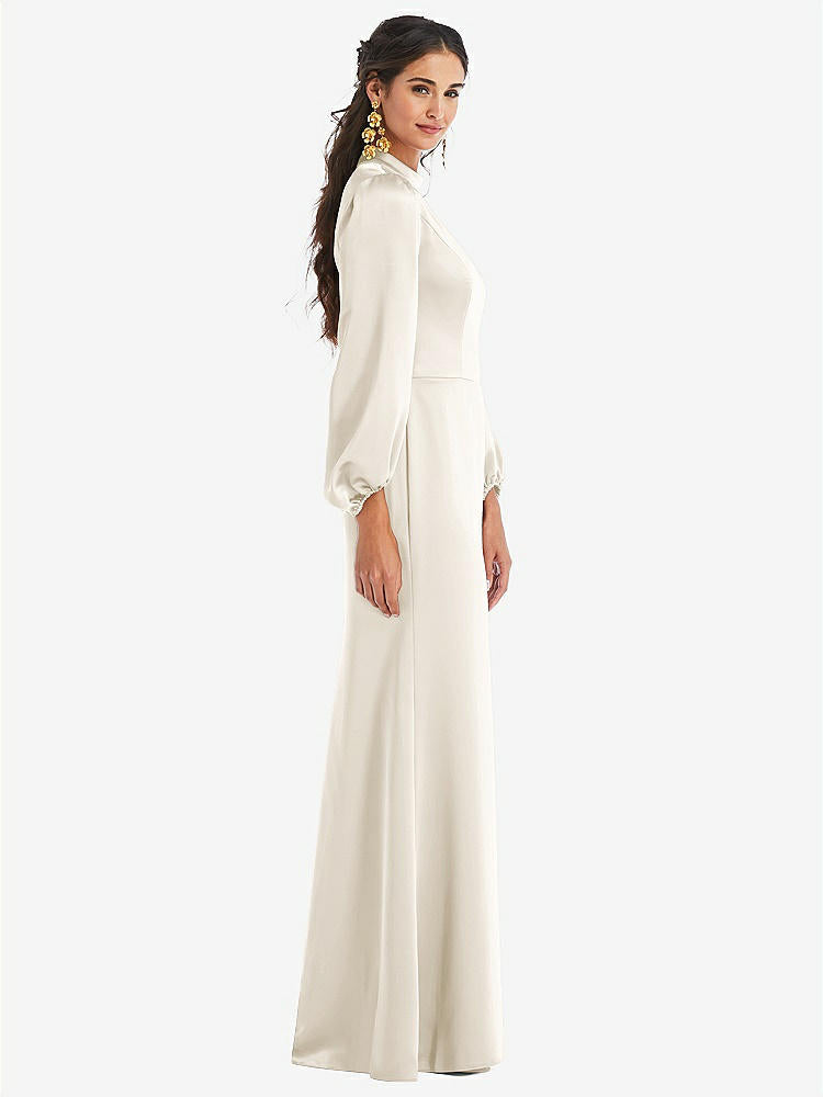 【STYLE: LB023】High Collar Puff Sleeve Trumpet Gown - Darby【COLOR: Ivory】