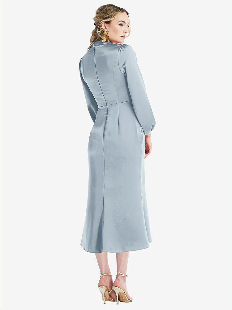 【STYLE: LB024】High Collar Puff Sleeve Midi Dress - Bronwyn【COLOR: Mist】