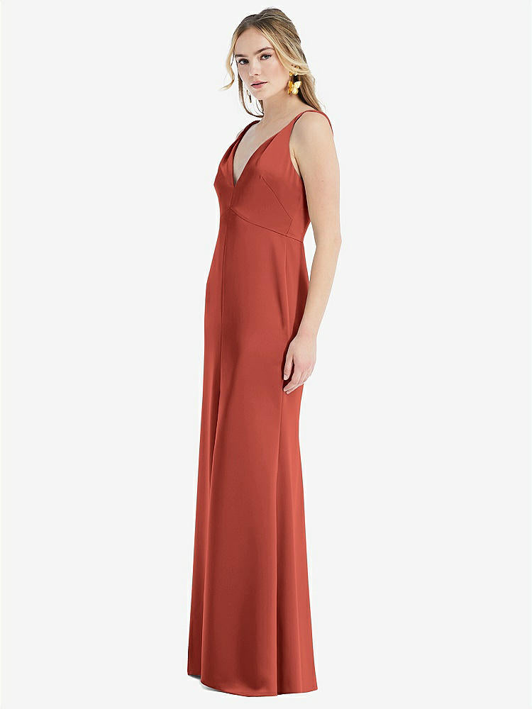 【STYLE: LB027】Twist Strap Maxi Slip Dress with Front Slit - Neve【COLOR: Amber Sunset】