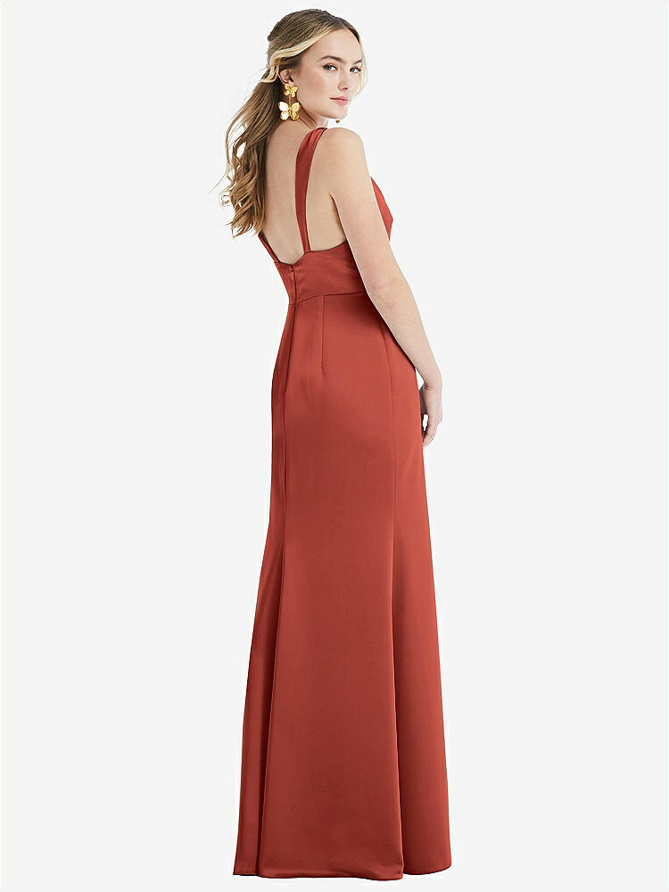 【STYLE: LB027】Twist Strap Maxi Slip Dress with Front Slit - Neve【COLOR: Amber Sunset】
