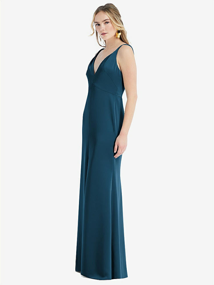 【NEW】【STYLE: LB027】ツイスト ストラップ マキシ スリップ ドレス 前面 スリット  -  neve【COLOR: Atlantic Blue】【SIZE: 00-30W】