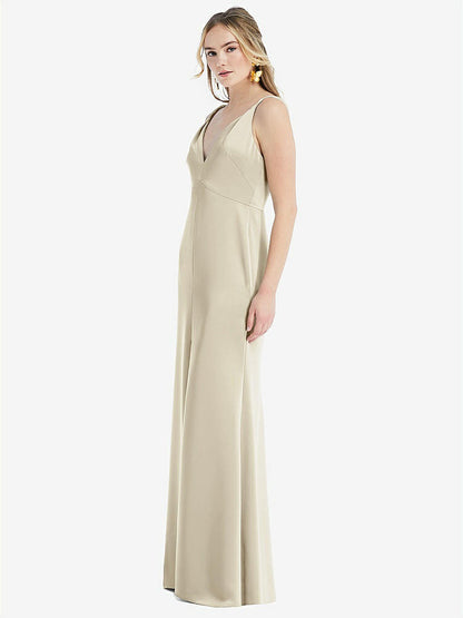 【STYLE: LB027】Twist Strap Maxi Slip Dress with Front Slit - Neve【COLOR: Champagne】