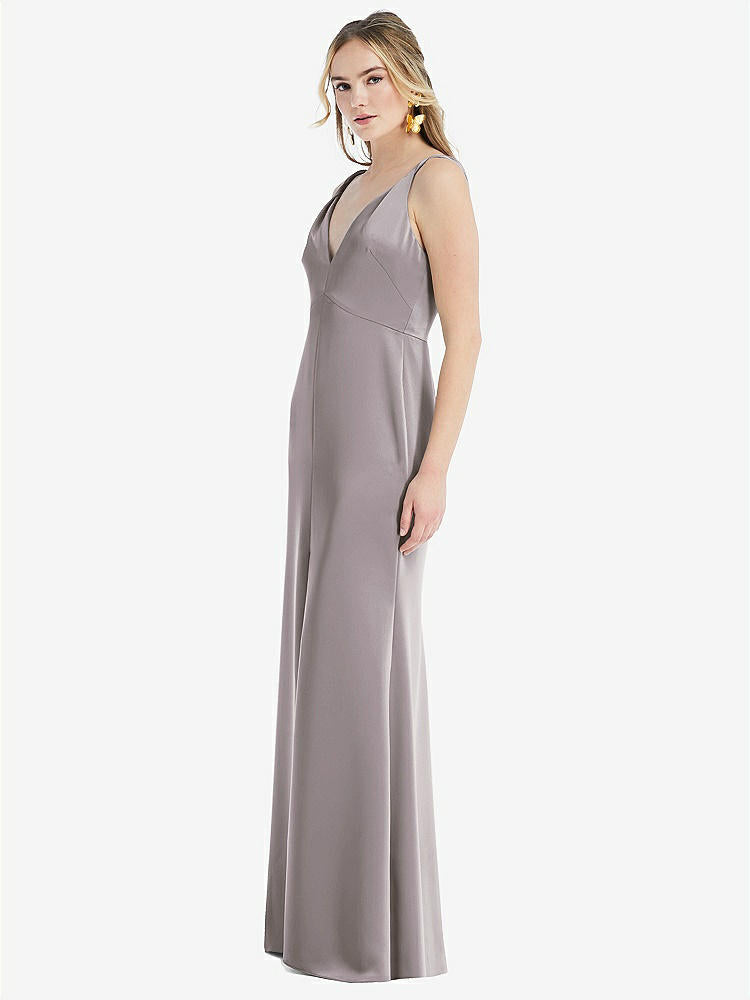 【NEW】【STYLE: LB027】ツイスト ストラップ マキシ スリップ ドレス 前面 スリット  -  neve【COLOR: Cashmere Gray】【SIZE: 00-30W】