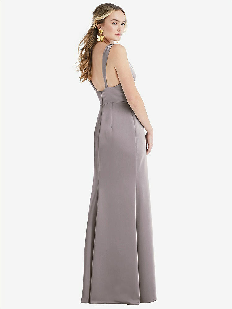 【NEW】【STYLE: LB027】ツイスト ストラップ マキシ スリップ ドレス 前面 スリット  -  neve【COLOR: Cashmere Gray】【SIZE: 00-30W】