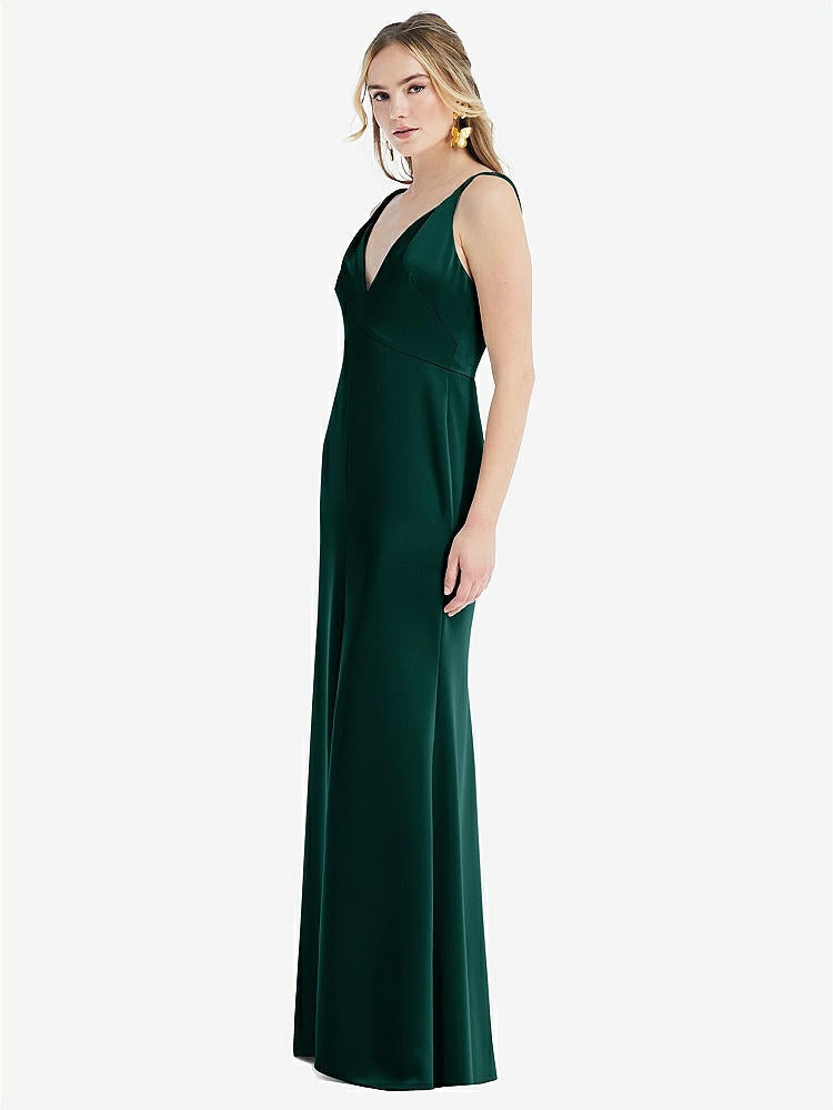 【STYLE: LB027】Twist Strap Maxi Slip Dress with Front Slit - Neve【COLOR: Evergreen】
