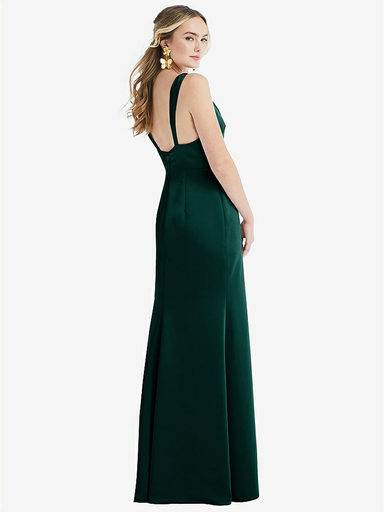 【STYLE: LB027】Twist Strap Maxi Slip Dress with Front Slit - Neve【COLOR: Evergreen】