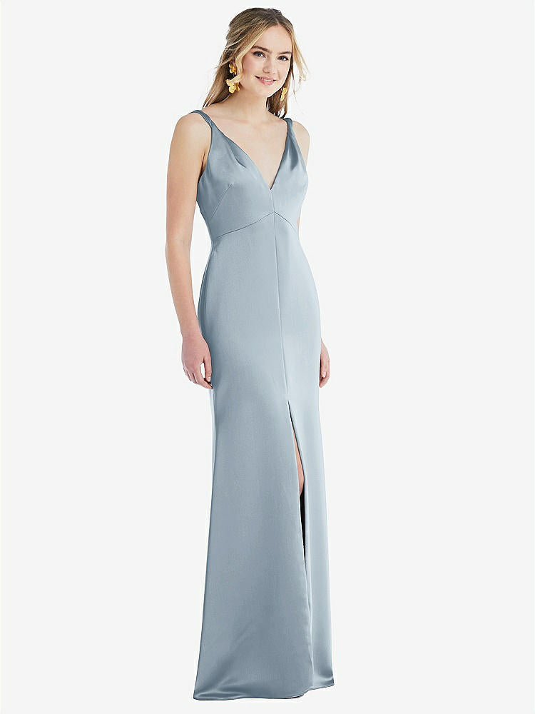 【STYLE: LB027】Twist Strap Maxi Slip Dress with Front Slit - Neve【COLOR: Mist】
