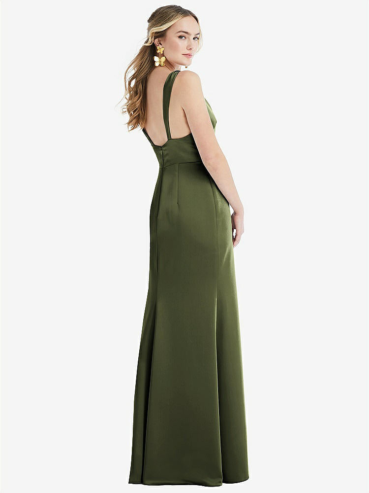 【STYLE: LB027】Twist Strap Maxi Slip Dress with Front Slit - Neve【COLOR: Olive Green】