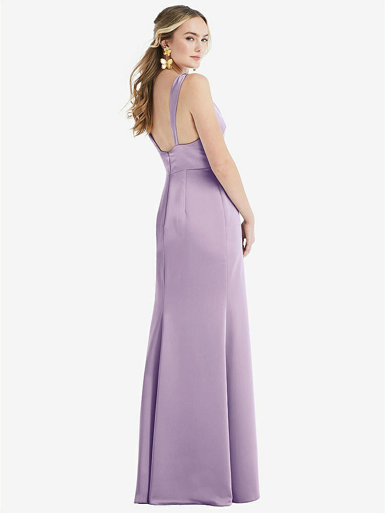 【NEW】【STYLE: LB027】ツイスト ストラップ マキシ スリップ ドレス 前面 スリット  -  neve【COLOR: Pale Purple】【SIZE: 00-30W】