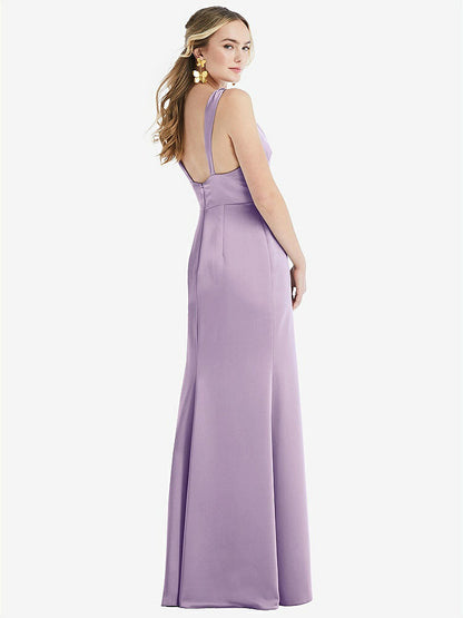 【NEW】【STYLE: LB027】ツイスト ストラップ マキシ スリップ ドレス 前面 スリット  -  neve【COLOR: Pale Purple】【SIZE: 00-30W】