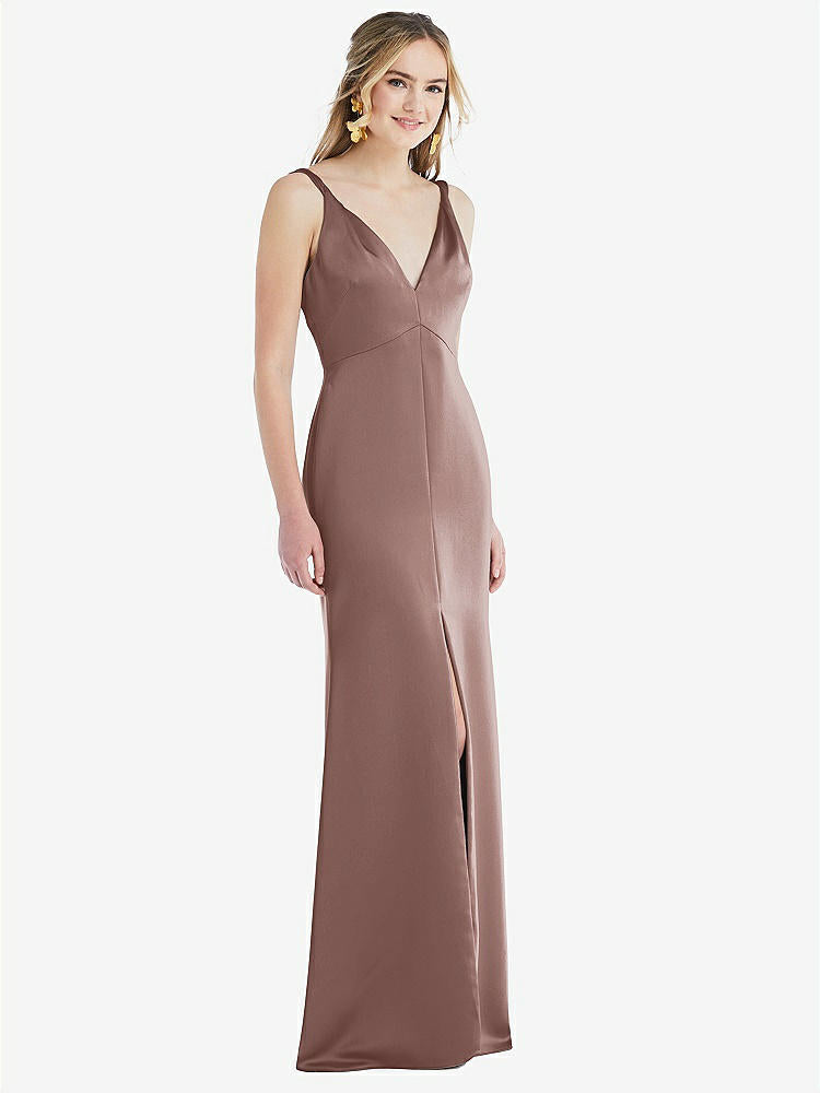 【STYLE: LB027】Twist Strap Maxi Slip Dress with Front Slit - Neve【COLOR: Sienna】