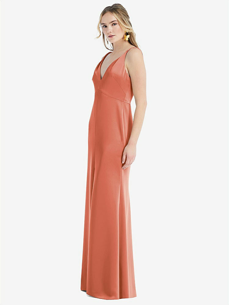 【STYLE: LB027】Twist Strap Maxi Slip Dress with Front Slit - Neve【COLOR: Terracotta Copper】