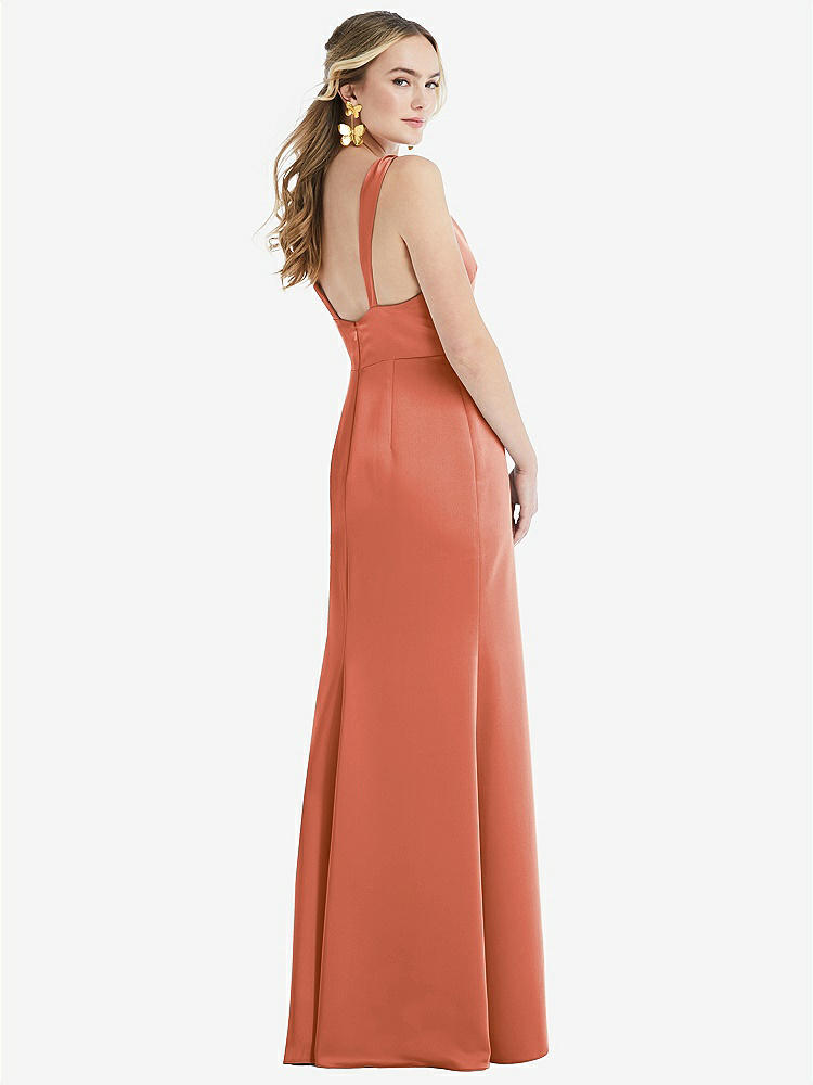 【STYLE: LB027】Twist Strap Maxi Slip Dress with Front Slit - Neve【COLOR: Terracotta Copper】