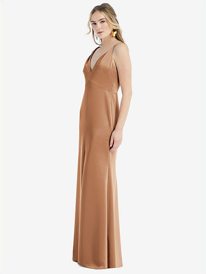 【STYLE: LB027】Twist Strap Maxi Slip Dress with Front Slit - Neve【COLOR: Toffee】