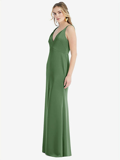【STYLE: LB027】Twist Strap Maxi Slip Dress with Front Slit - Neve【COLOR: Vineyard Green】