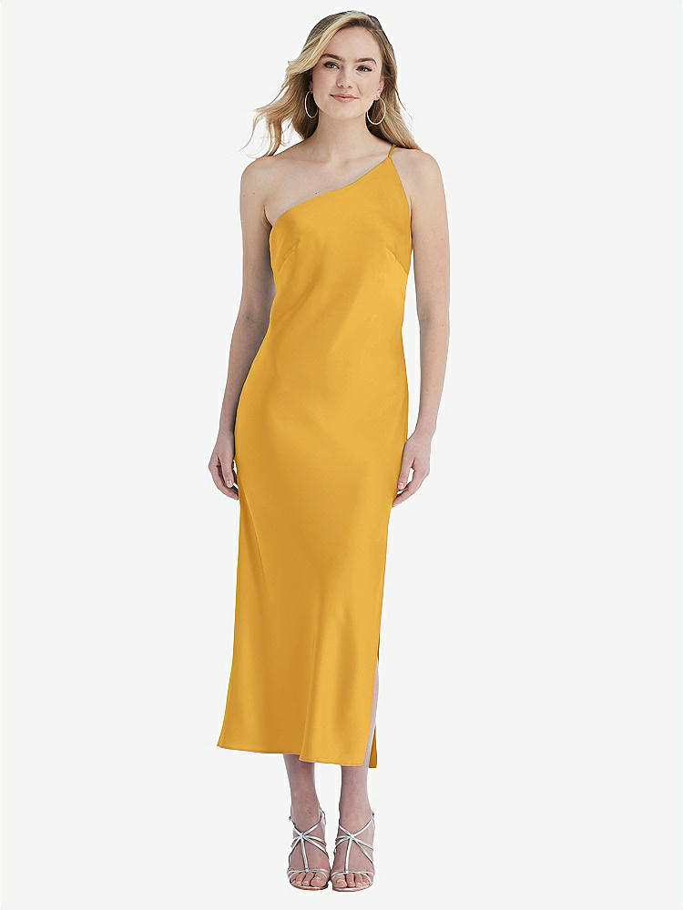 【NEW】【STYLE: 8202】ワンショルダー 非対称 MIDI スリップ ドレス【COLOR: NYC Yellow】【SIZE: 00-30W】