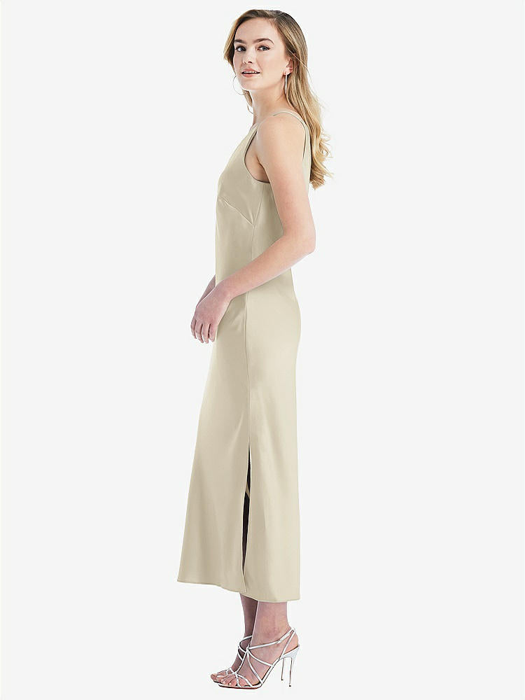【STYLE: 8202】One-Shoulder Asymmetrical Midi Slip Dress【COLOR: Champagne】