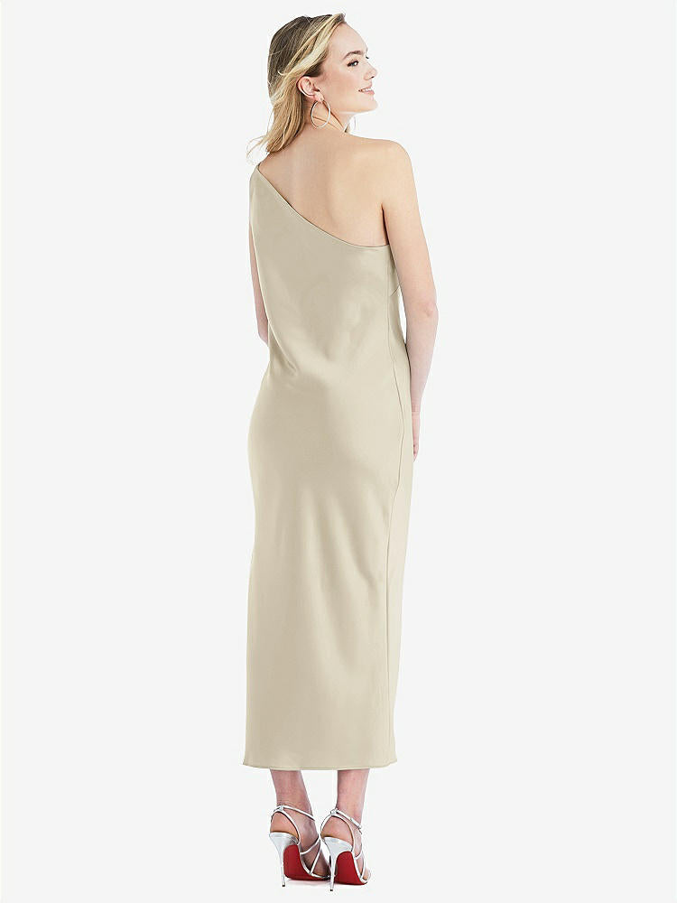 【STYLE: 8202】One-Shoulder Asymmetrical Midi Slip Dress【COLOR: Champagne】
