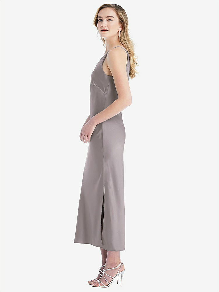 【NEW】【STYLE: 8202】ワンショルダー 非対称 MIDI スリップ ドレス【COLOR: Cashmere Gray】【SIZE: 00-30W】
