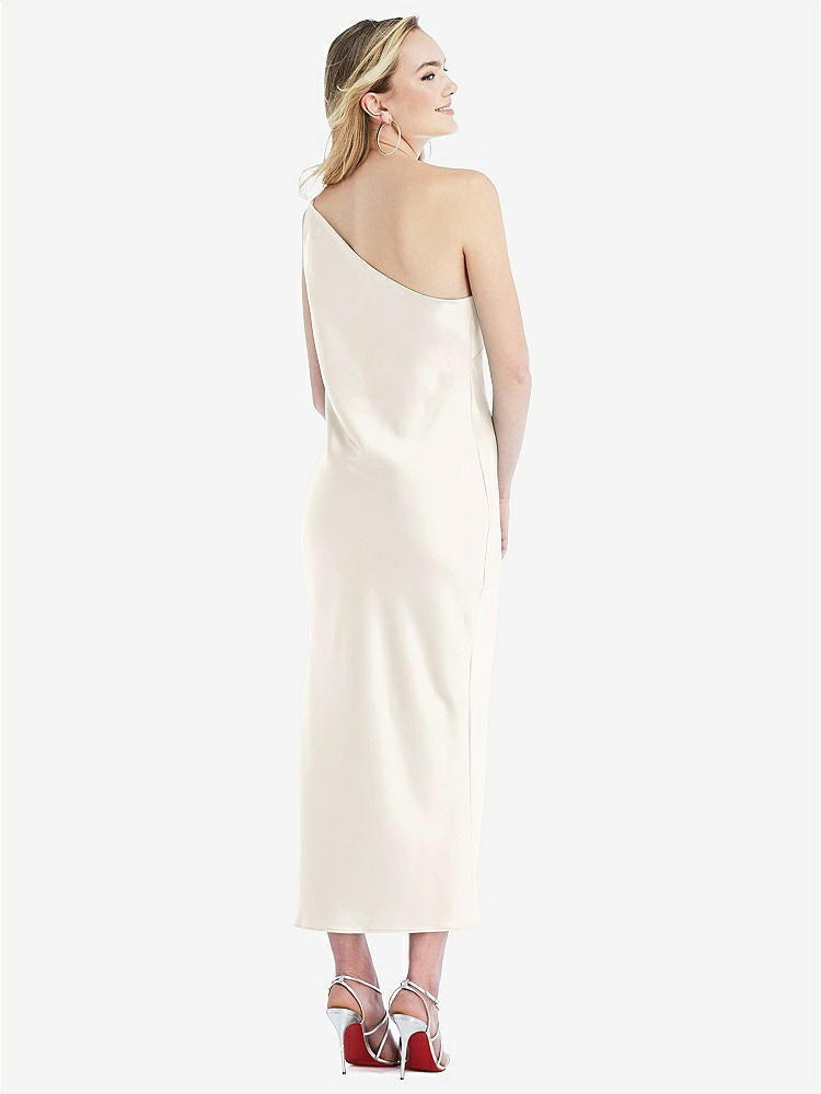 【STYLE: 8202】One-Shoulder Asymmetrical Midi Slip Dress【COLOR: Ivory】
