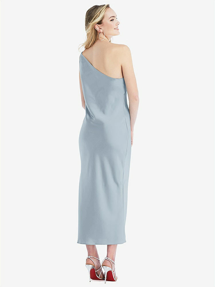 【STYLE: 8202】One-Shoulder Asymmetrical Midi Slip Dress【COLOR: Mist】