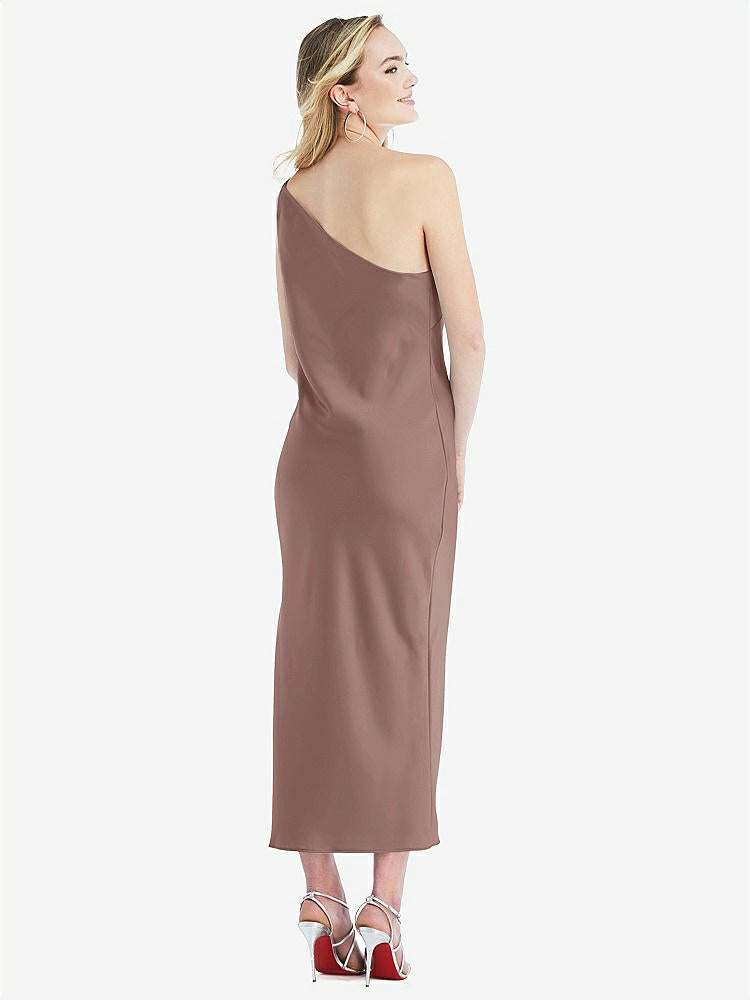 【STYLE: 8202】One-Shoulder Asymmetrical Midi Slip Dress【COLOR: Sienna】