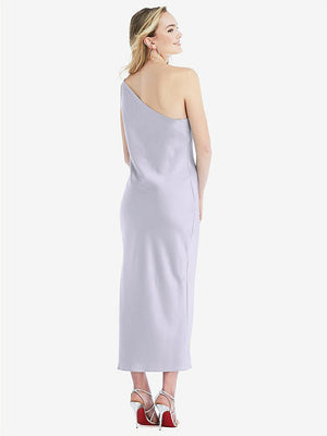 【STYLE: 8202】One-Shoulder Asymmetrical Midi Slip Dress【COLOR: Silver Dove】
