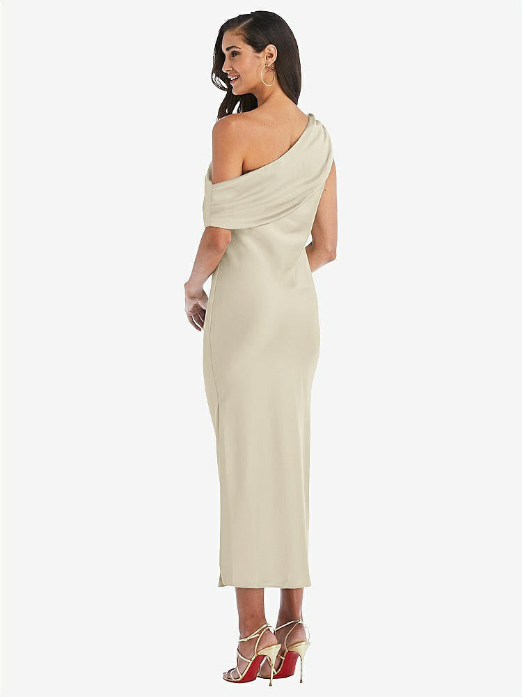 【NEW】【STYLE: 8203】ドレープ ワンショルダー コンバーチブル MIDI スリップ ドレス【COLOR: Champagne】【SIZE: 00-30W】