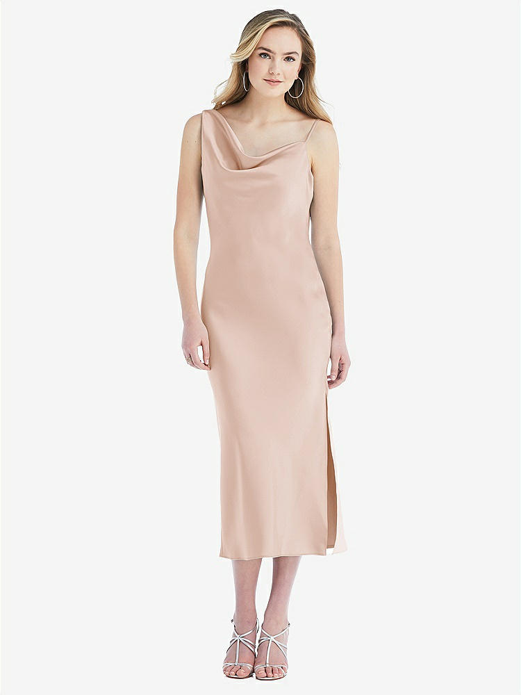 【NEW】【STYLE: 8204】非対称 ワン層 カウル MIDI スリップ ドレス【COLOR: Cameo】【SIZE: 00-30W】