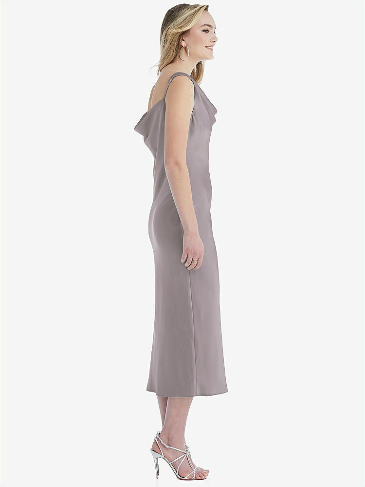 【NEW】【STYLE: 8204】非対称 ワン層 カウル MIDI スリップ ドレス【COLOR: Cashmere Gray】【SIZE: 00-30W】
