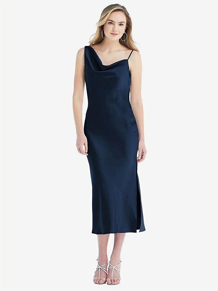 【NEW】【STYLE: 8204】非対称 ワン層 カウル MIDI スリップ ドレス【COLOR: Midnight Navy】【SIZE: 00-30W】